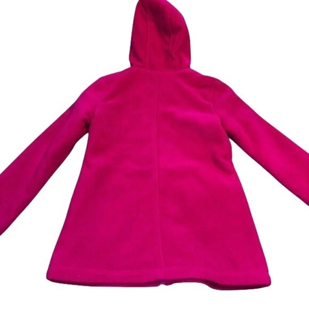 Old Navy Girls Magenta Pink Fleece Toggle Hooded Coat Jacket‎ Size Large (C10)